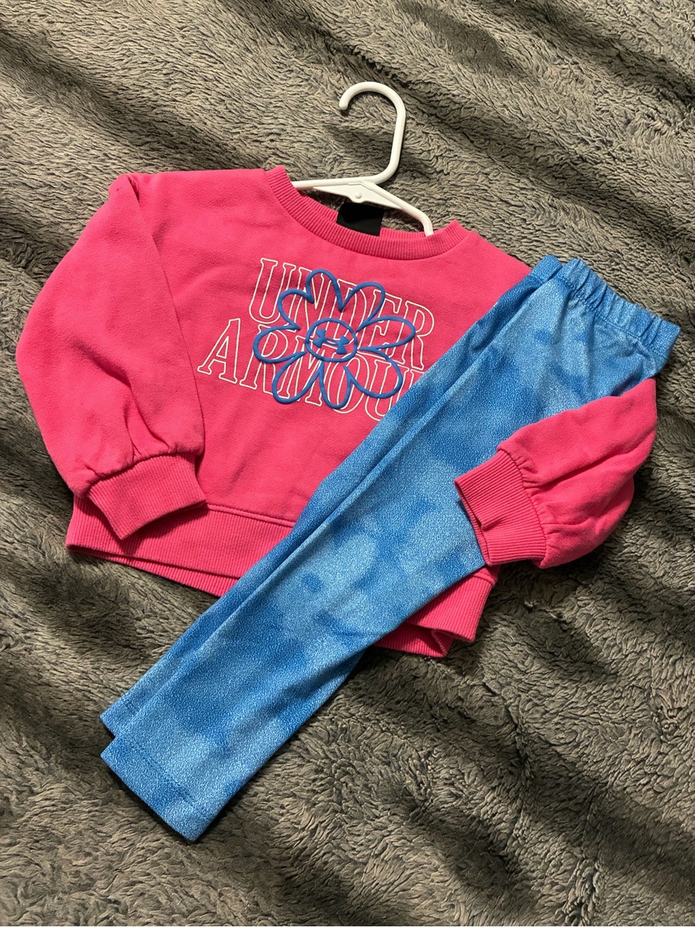 Under Armour Pink Sweatshirt with Shimmery Blue Leggings